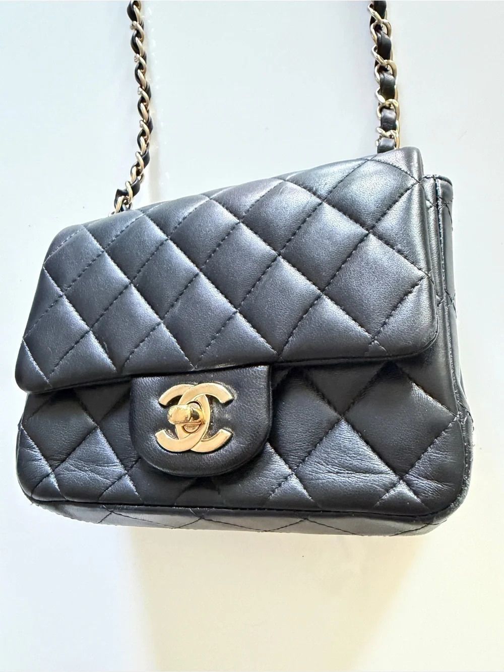 CHANEL Mini Square Classic Flap Bag Black